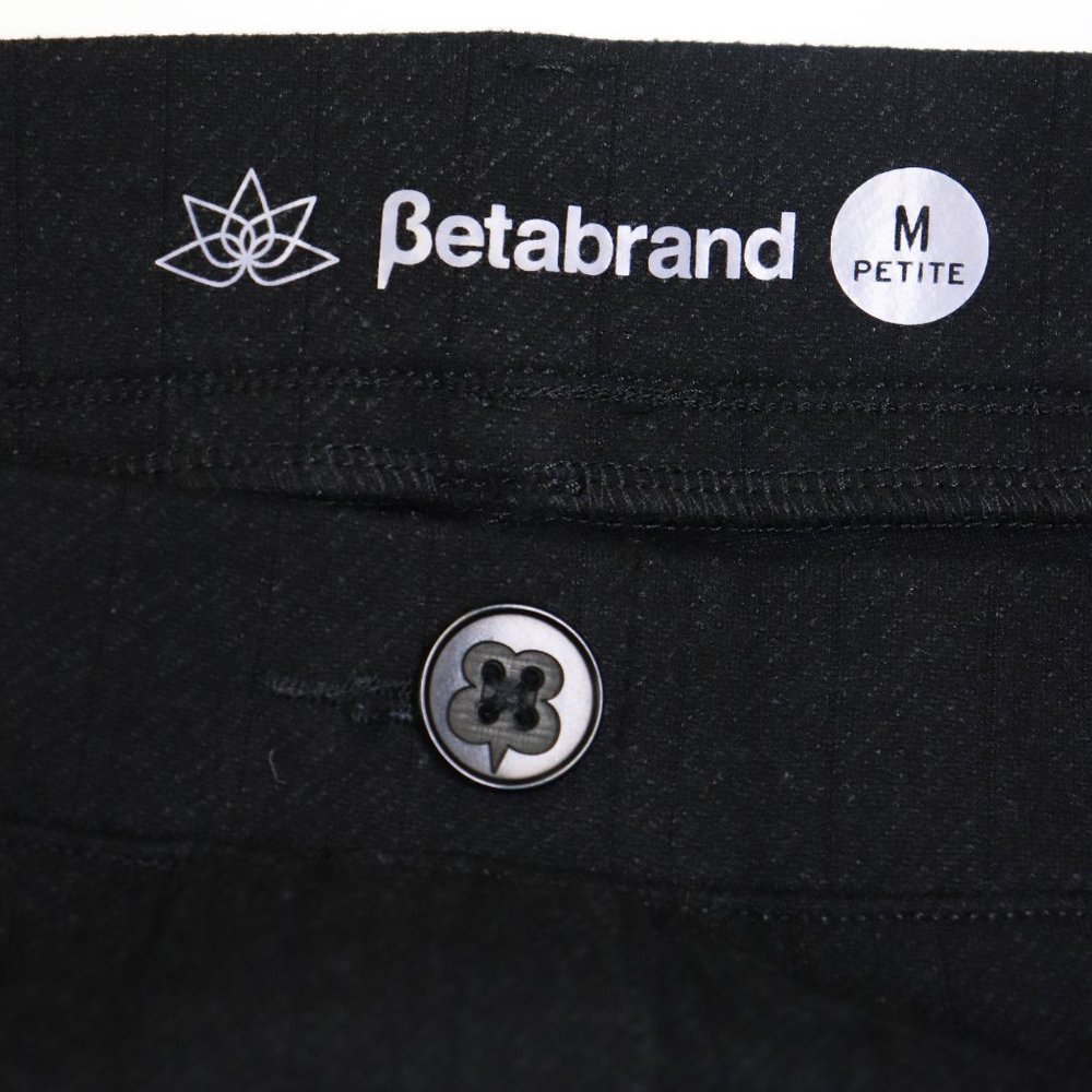 Betabrand Dress Pant Yoga Pants Savile Pinstripe Tonal Stripe Straight Leg Black - Picture 5 of 9
